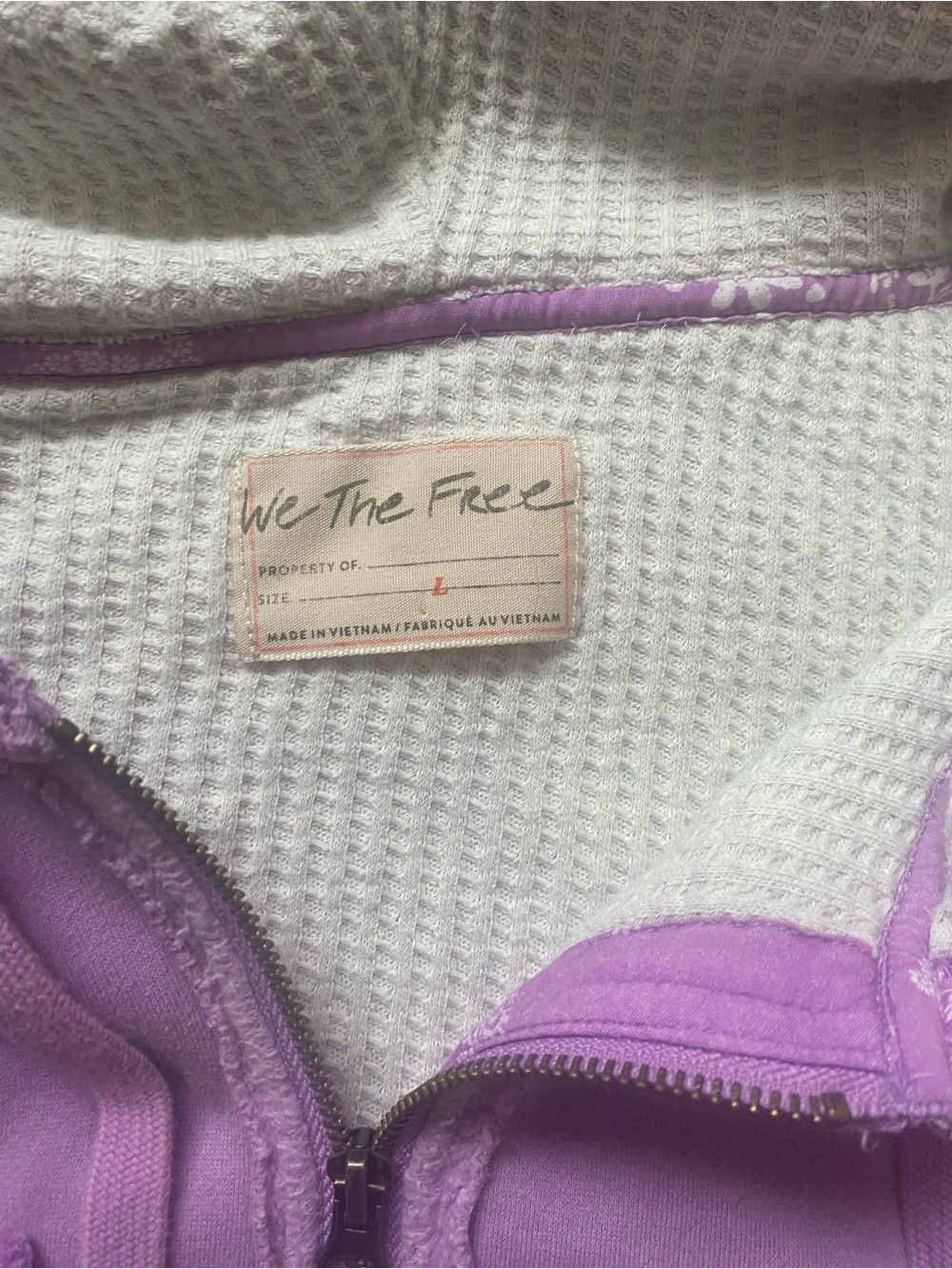 Free People By Your Side Lined Hoodie Sweatshirt Lilac Large - Picture 3 of 8